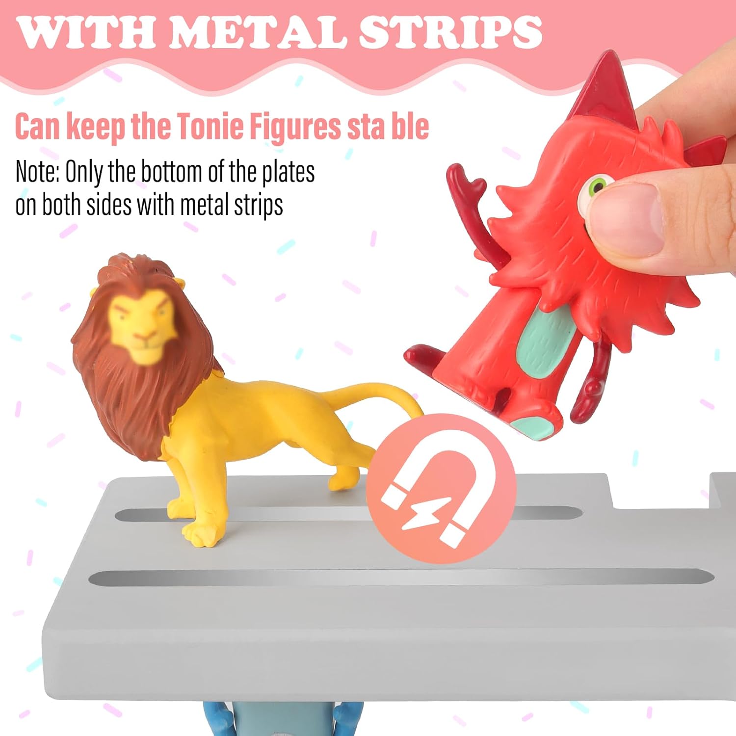 for Tonie Shelf,Tonies Storage for Toniebox 2/1,Tonies Magnetic Wall Shelf for Tonie Figures Characters,Wooden Hanging Shelf for Kids (Grey)