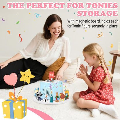 Compatible with Tonies 360° Rotating Display Shelf – White, Holds 10–15 Figures