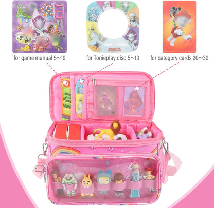 Kompatibel mit Tonies Tragetasche – Schutzhülle mit verstellbaren Trennwänden, Pink