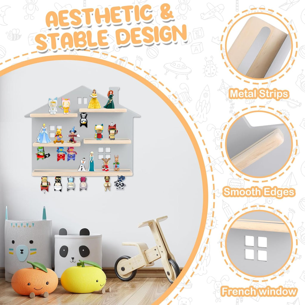for Tonie Shelf,Tonies Storage for Creative Tonies Magnetic Wall Shelf (Home) for Tonie Figures,12-40 Characters,Wooden Hanging Shelf for Kids
