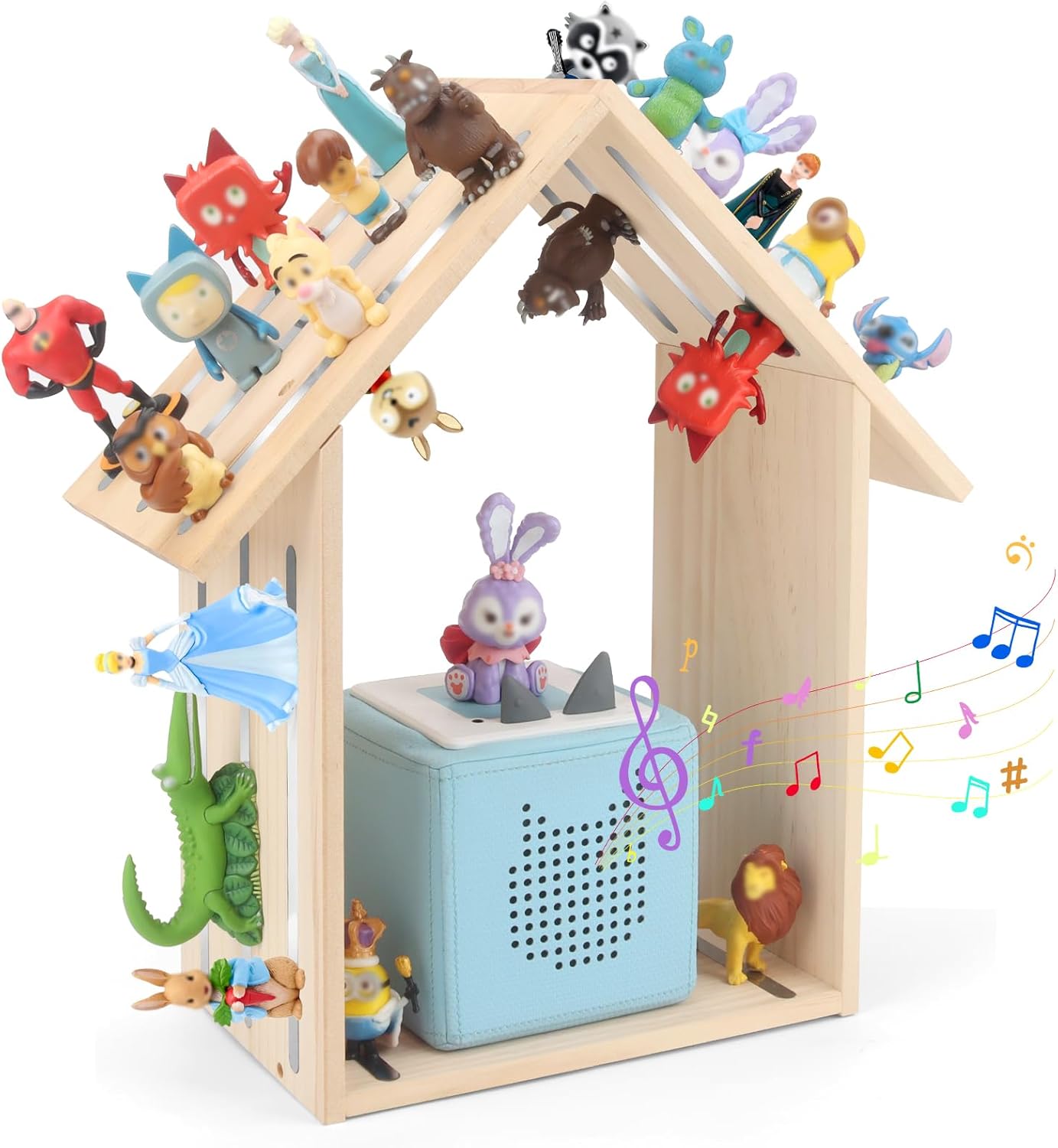 Kompatibel mit Tonies großes Holzregal – fasst 30–40 Figuren, zur Wandmontage und als Tischregal