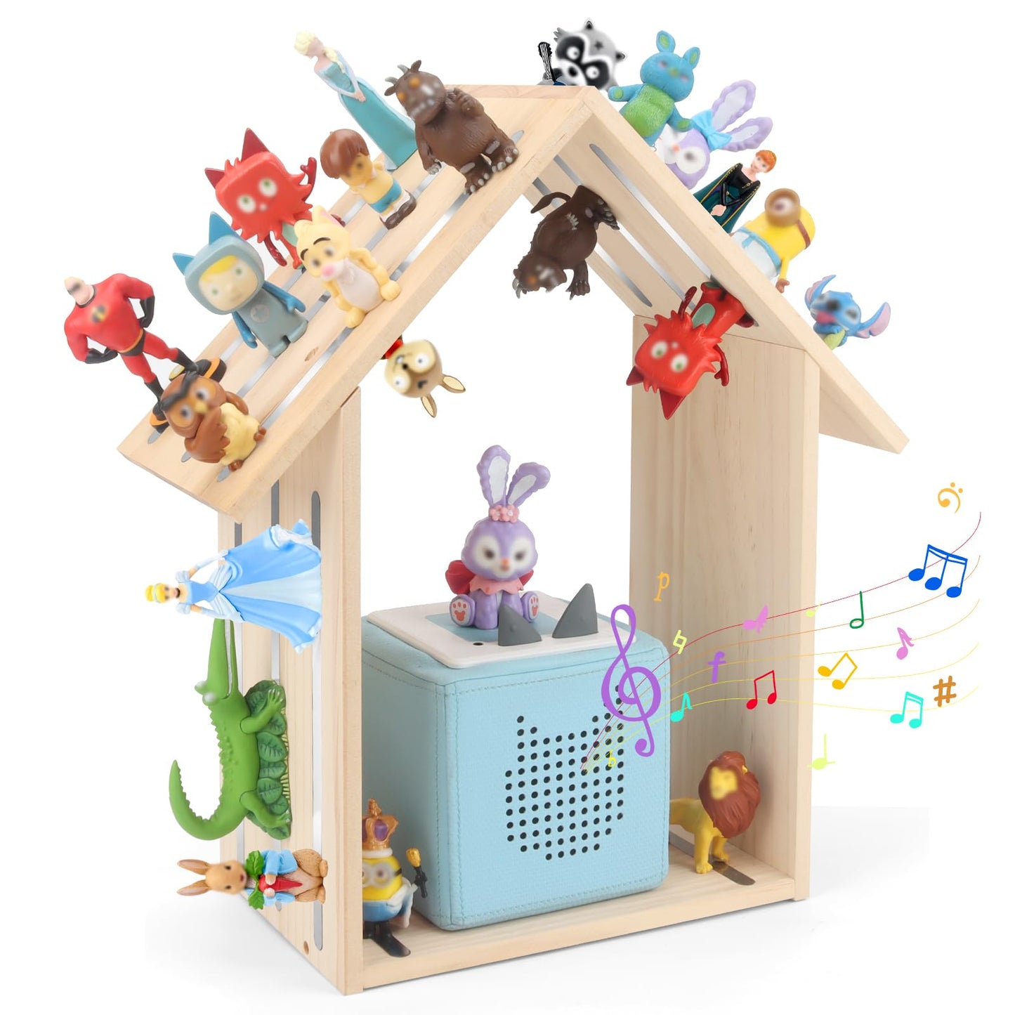 Kompatibel mit Tonies großes Holzregal – fasst 30–40 Figuren, zur Wandmontage und als Tischregal