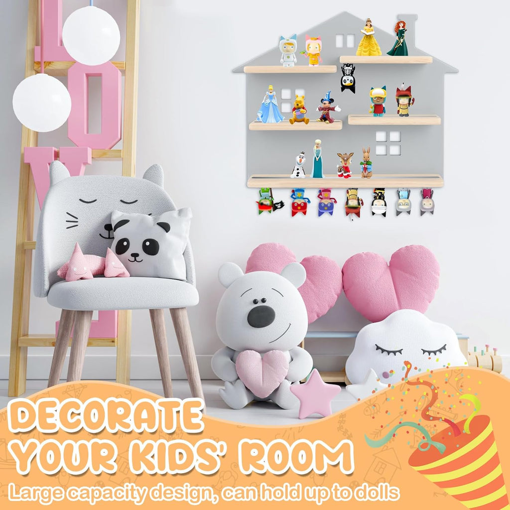 for Tonie Shelf,Tonies Storage for Creative Tonies Magnetic Wall Shelf (Home) for Tonie Figures,12-40 Characters,Wooden Hanging Shelf for Kids