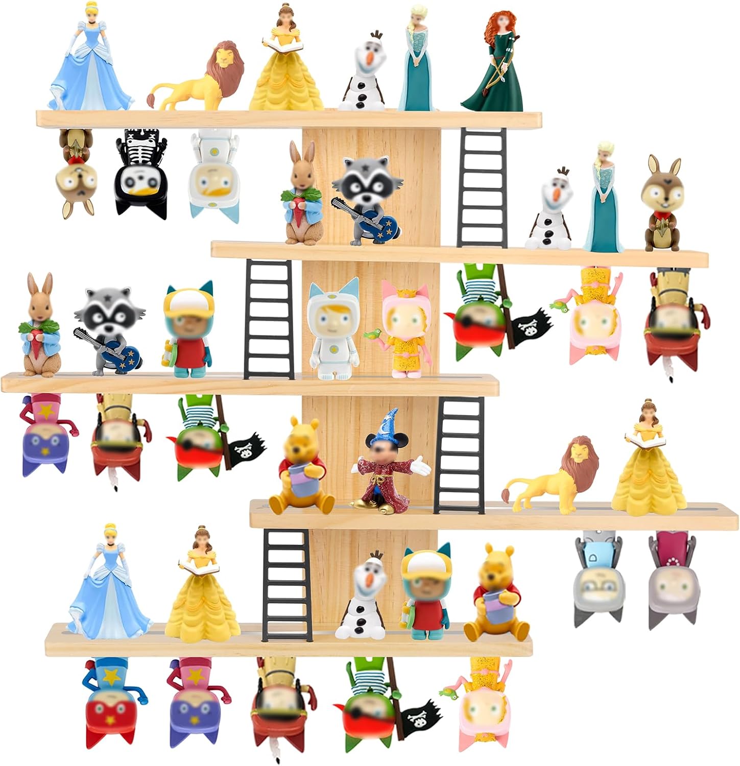 for Tonie Shelf,Tonies Storage for Creative Tonies Magnetic Wall Shelf for Tonie Figures,12-35 Characters,Wooden Hanging Shelf for Kids (Blue)