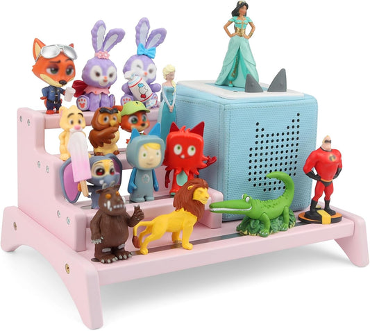 Compatible with Tonies 3-Tier Pink Display Shelf – Holds 10–15 Figures, Desktop Storage