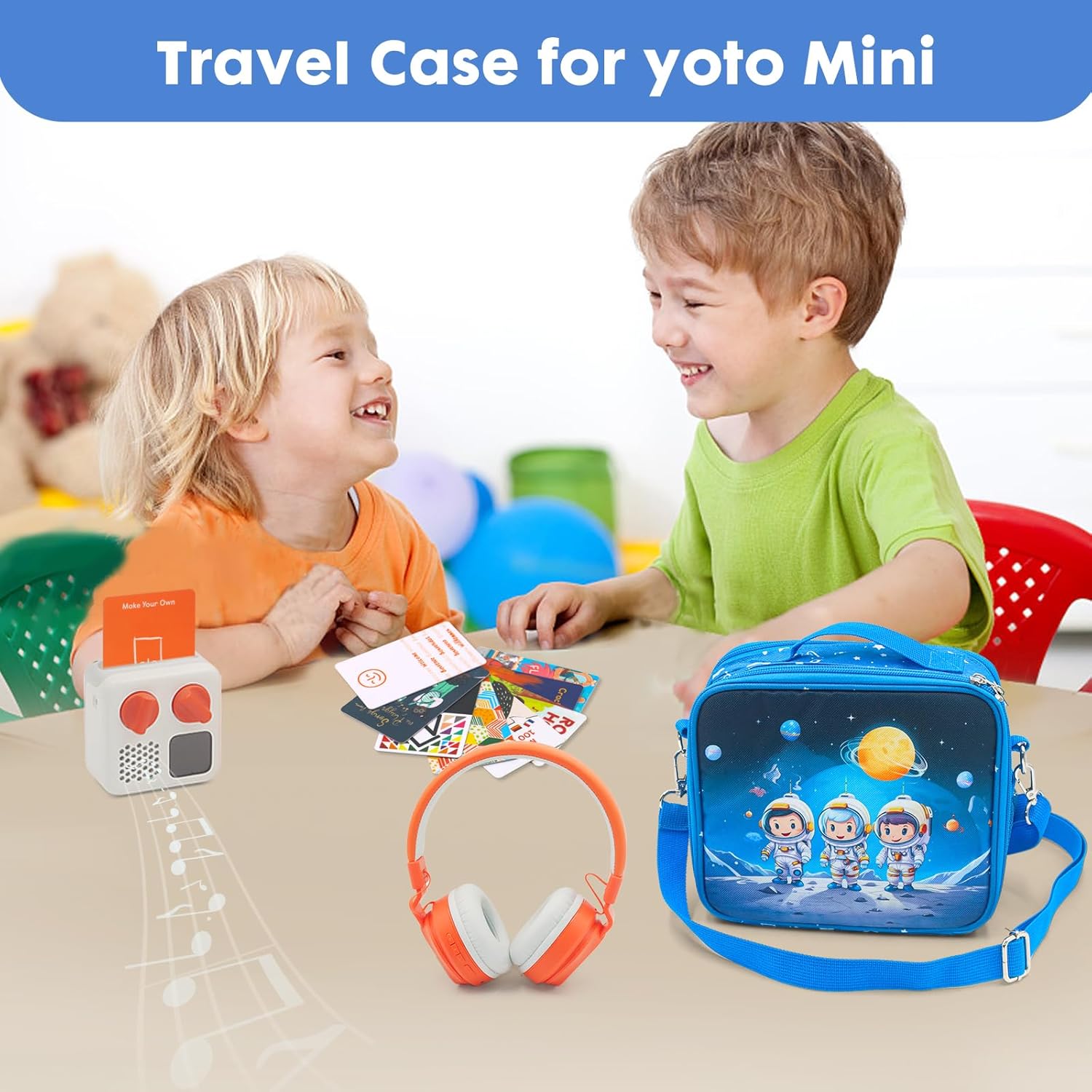 Travel Card Case for Mini Yoto Player, Card Holder,Card Binder Holder, Soft Portable Folder with 80 Pockets Player for Mini Audiobook Cards,Kids Audio Cards (blue)