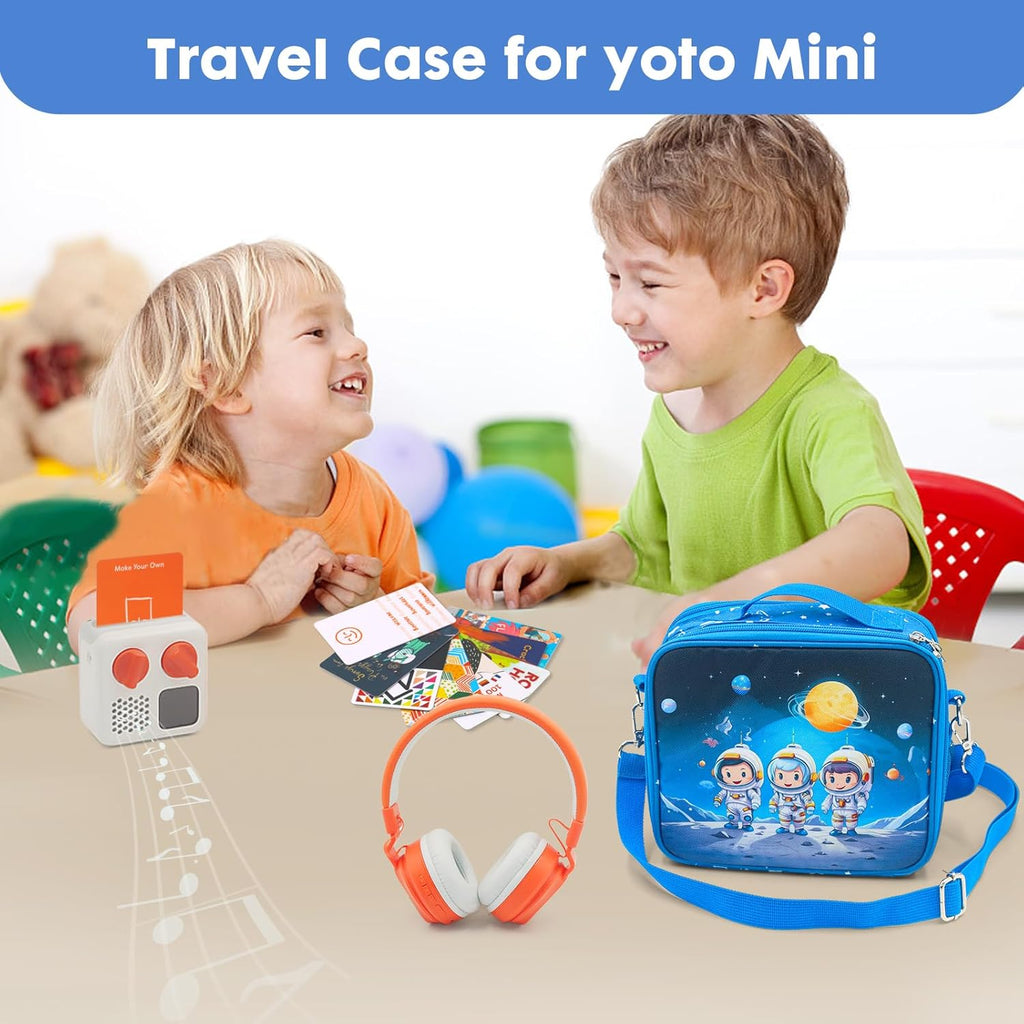 Travel Card Case for Mini Yoto Player, Card Holder,Card Binder Holder, Soft Portable Folder with 80 Pockets Player for Mini Audiobook Cards,Kids Audio Cards (blue)