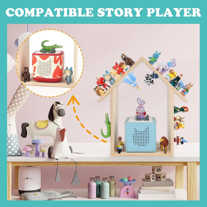 Kompatibel mit Tonies großes Holzregal – fasst 30–40 Figuren, zur Wandmontage und als Tischregal