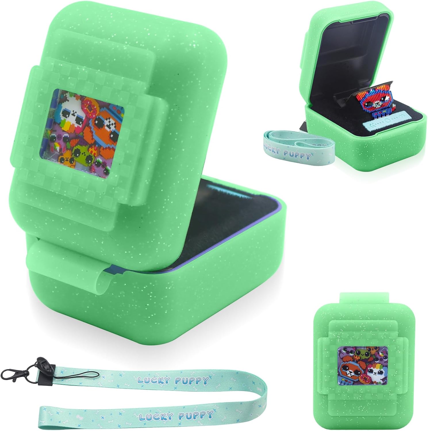 Silicone Cover Case for Bitzee Interactive Toy Digital Pet With Lanyard, Protective Holder Skin for Virtual Electronic Pets for Girls & Boys (Purple)