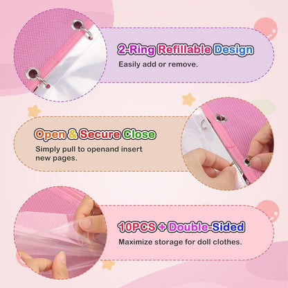 Doll Carrying Case – Rainbow | Holds 6 Dolls & Accessories with Secure Straps