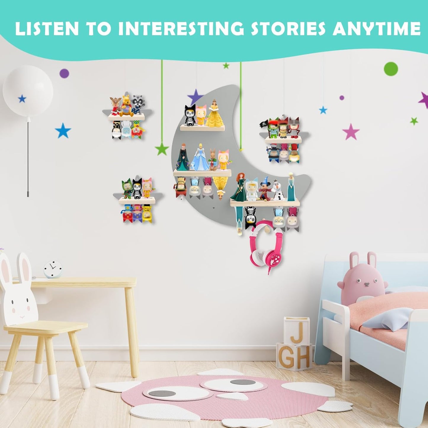 Regal-Set kompatibel mit Tonies – Grau, Wandmontage