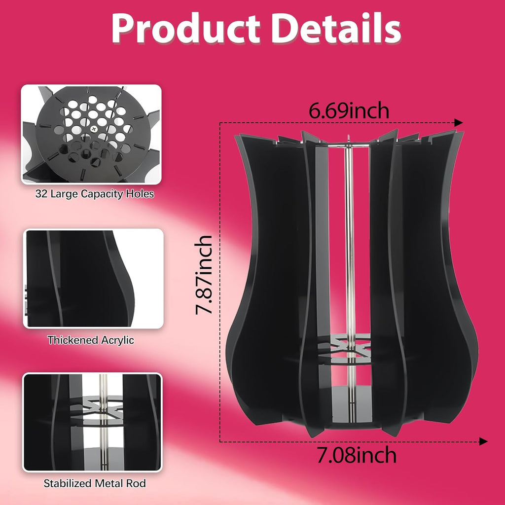 Vase Holder fit for Lego Flowers Bouquet - Acrylic Puzzle Vase fit for Lego Botanical Collection Building Set, Adult Gift Display Stand for Roses Orchid Sunflower Tulips Daffodils Lotus (Black)