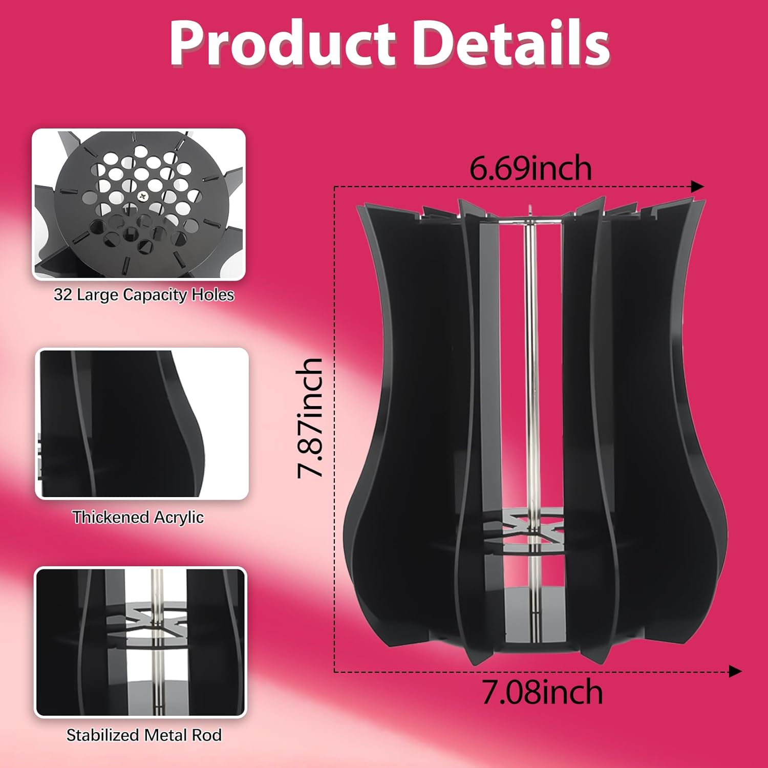 Vase Holder fit for Lego Flowers Bouquet - Acrylic Puzzle Vase fit for Lego Botanical Collection Building Set, Adult Gift Display Stand for Roses Orchid Sunflower Tulips Daffodils Lotus (Black)