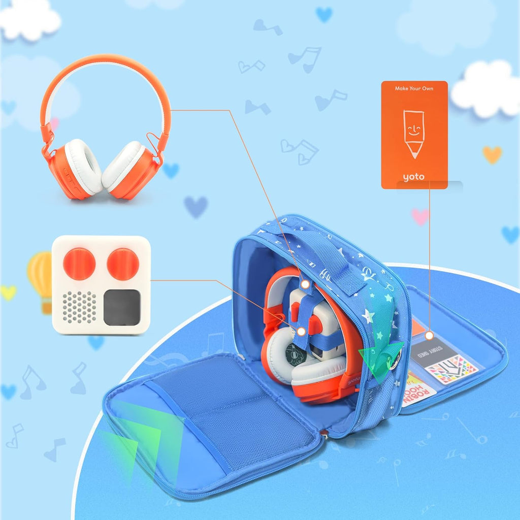 Travel Card Case for Mini Yoto Player, Card Holder,Card Binder Holder, Soft Portable Folder with 80 Pockets Player for Mini Audiobook Cards,Kids Audio Cards (blue)