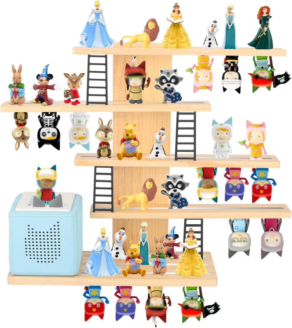 for Tonie Box Shelf,Tonies Storage for Creative Tonies Magnetic Wall Shelf for Toniebox Tonie Figures,15-40 Characters,Wooden Hanging Shelf for Kids