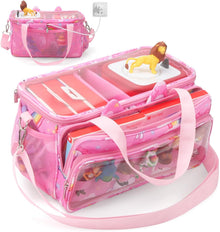 Kompatibel mit Tonies Tragetasche – Tasche mit transparentem Deckel und Schultergurt, Pink