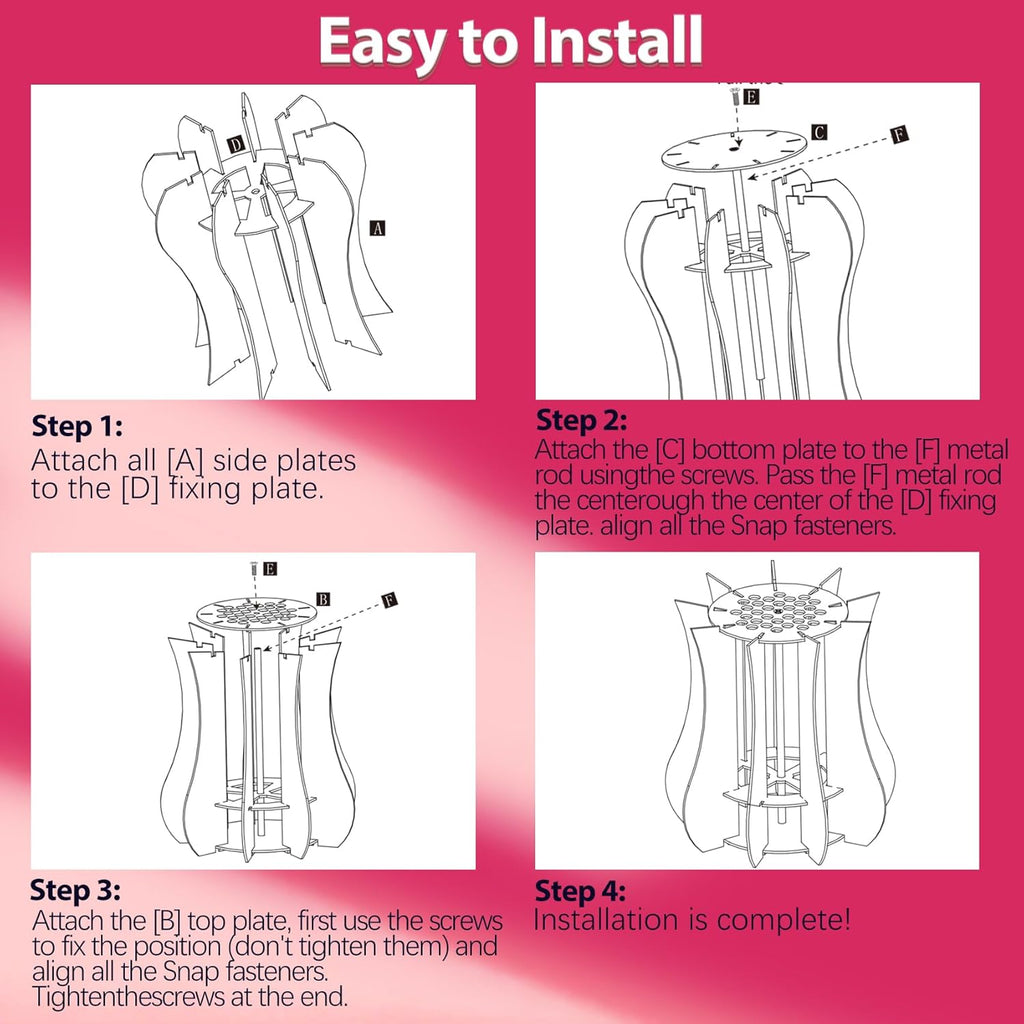 Vase Holder fit for Lego Flowers Bouquet - Acrylic Puzzle Vase fit for Lego Botanical Collection Building Set, Adult Gift Display Stand for Roses Orchid Sunflower Tulips Daffodils Lotus (Black)