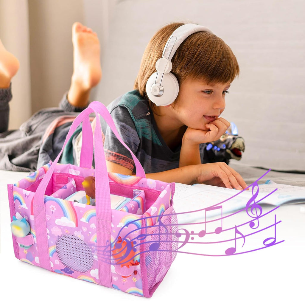 for Tonies Carrying Case, Toniebox 2/1,Carrying Bag for Toniebox, Tonie Figures Characters, Headphones and Charging Station, Travel Storage Bag with Handle (Rainbow)