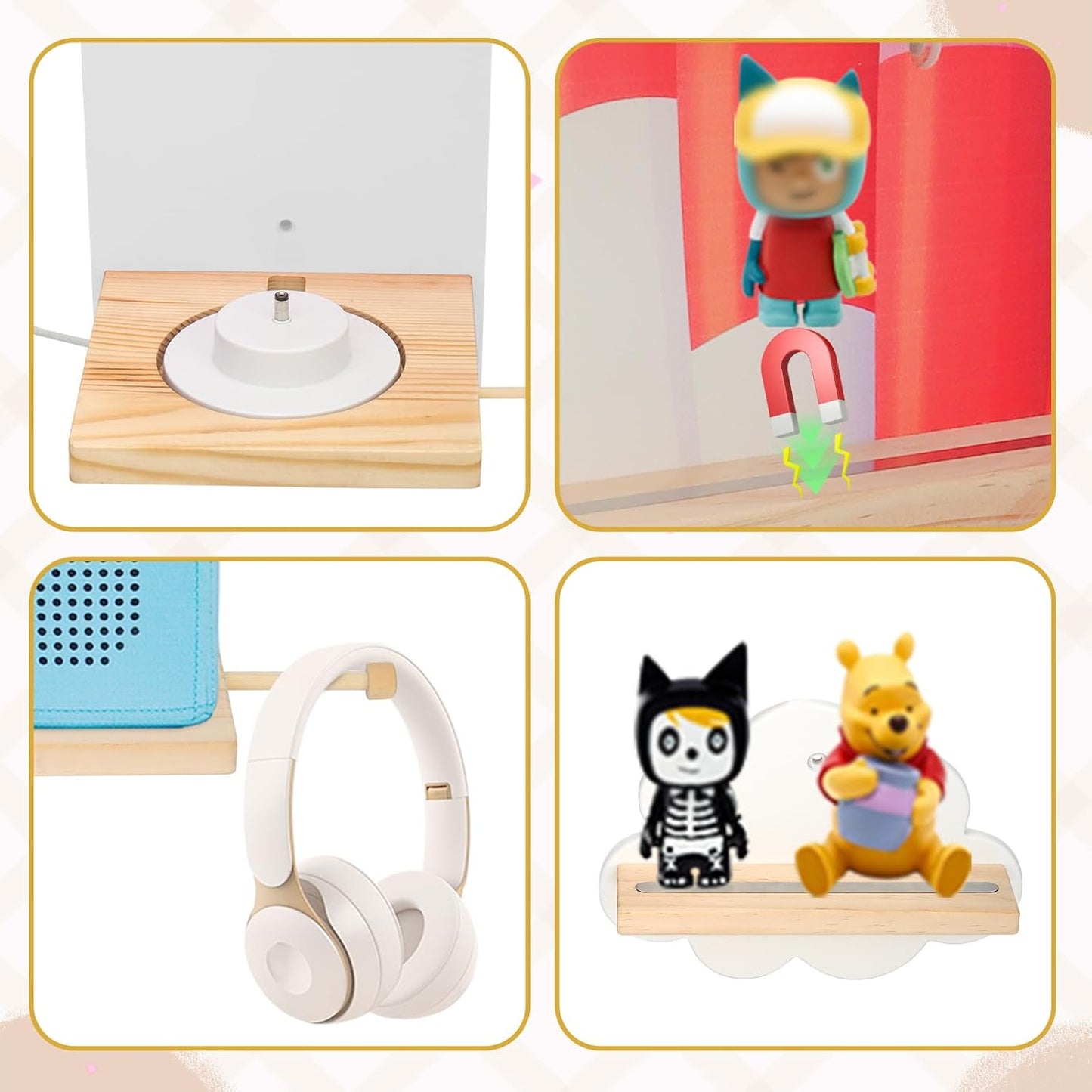 Präsentationsregal-Set mit 4 Regalen, kompatibel mit Tonies – Ballon & Wolken, Wandmontage