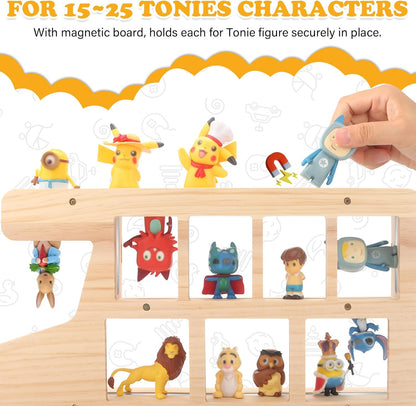 Compatible with Tonies Wooden Bus Shelf – Wall Mounted, Holds 15–25 Figures