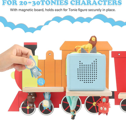 Kompatibel mit Toniebox Holz-Regal – Bunt, Wandmontage, fasst 30–40 Figuren