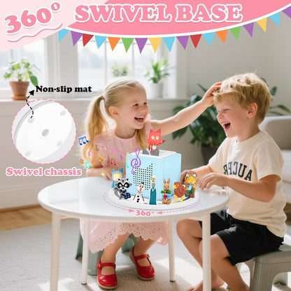 Compatible with Tonies 360° Rotating Display Shelf – White, Holds 10–15 Figures