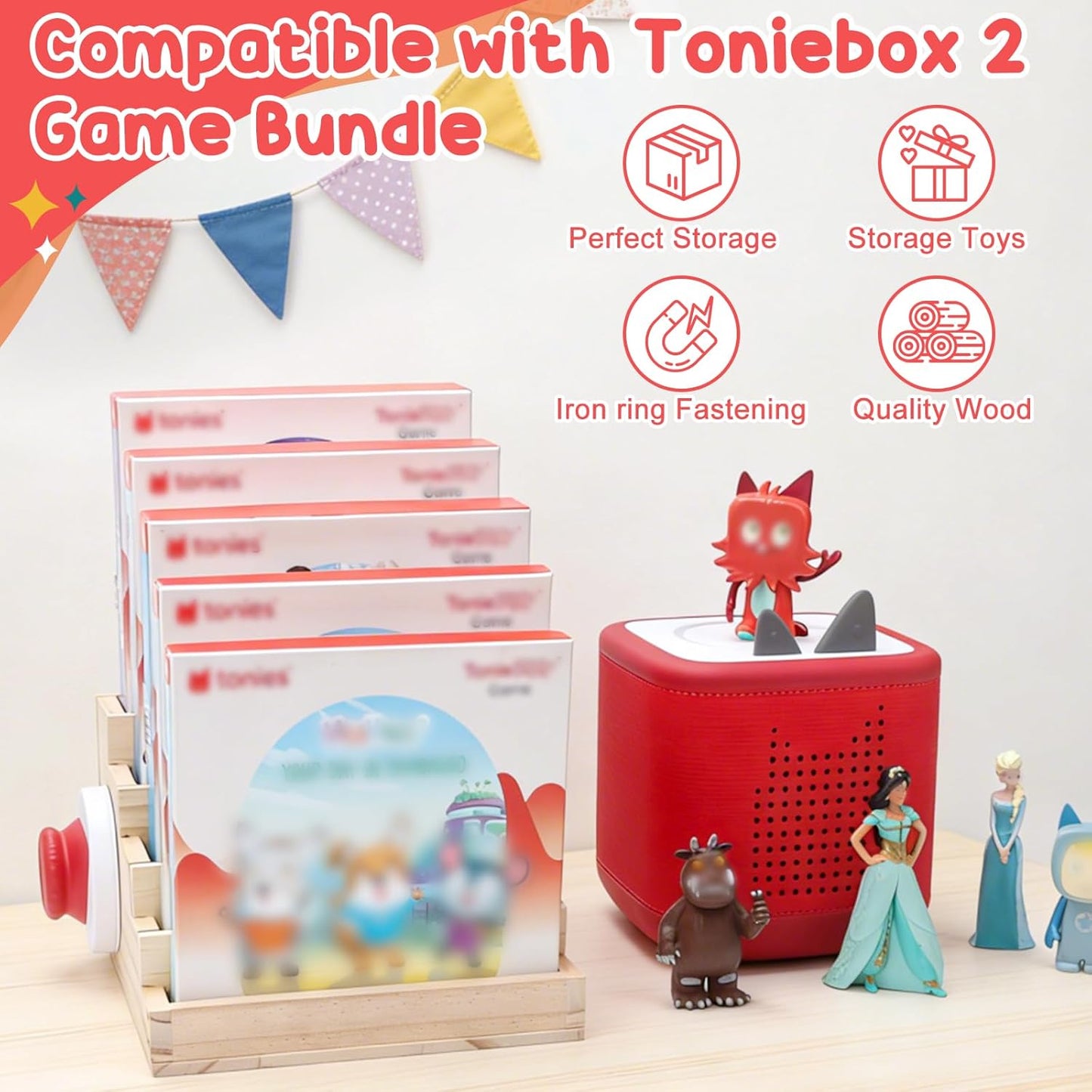 Kompatibel mit Tonies Holz-Organizer – Magnethalter für Game Controller & Spielfiguren