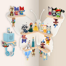 Kompatibel mit Tonies Holz-Eckregal Schmetterling – Wandmontage, fasst 30–40 Figuren