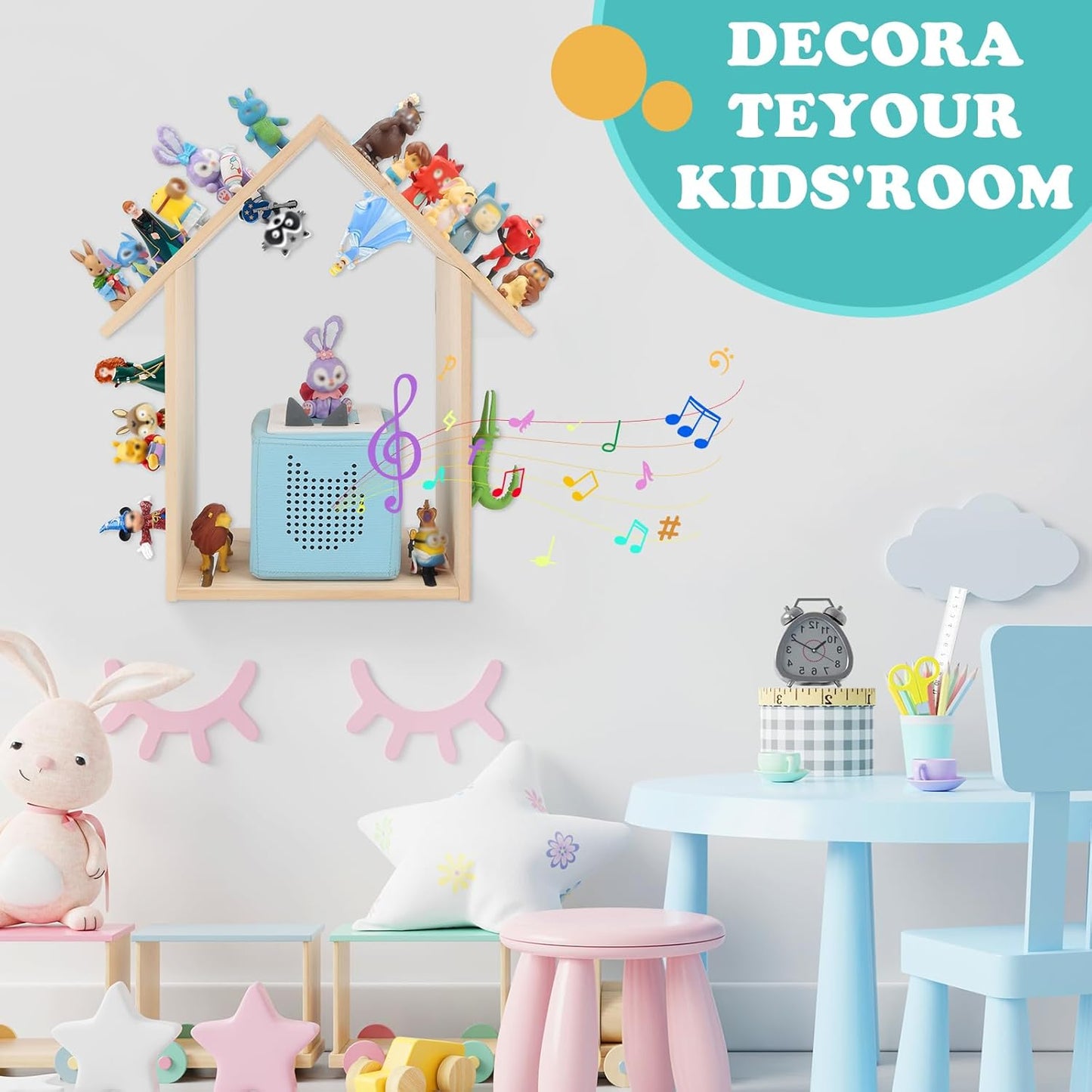 Kompatibel mit Tonies großes Holzregal – fasst 30–40 Figuren, zur Wandmontage und als Tischregal