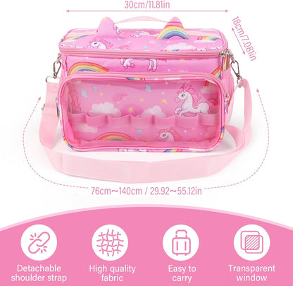 Kompatibel mit Tonies Tragetasche – Schutzhülle mit verstellbaren Trennwänden, Pink