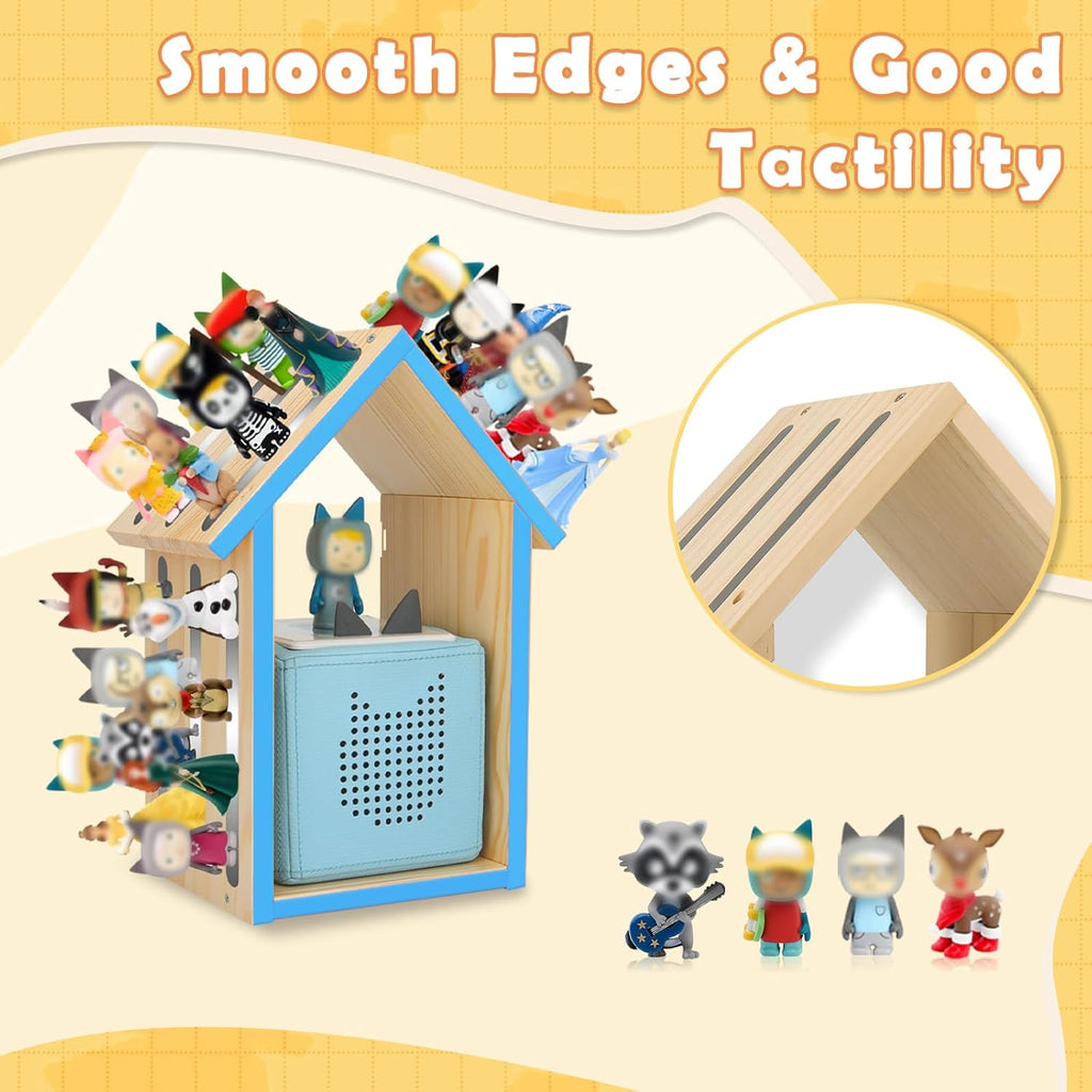 for Tonie Shelf,Tonies Storage for Creative Tonie Box 1 Toniebox 2 Magnetic Shelf for Tonie Figures,Characters,Wooden for Kids (Natural)