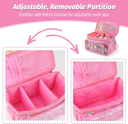 Kompatibel mit Tonies Tragetasche – Schutzhülle mit verstellbaren Trennwänden, Pink