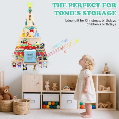 Kompatibel mit Tonies Holzregal Zelt – Wandmontage, hält 30–40 Figuren