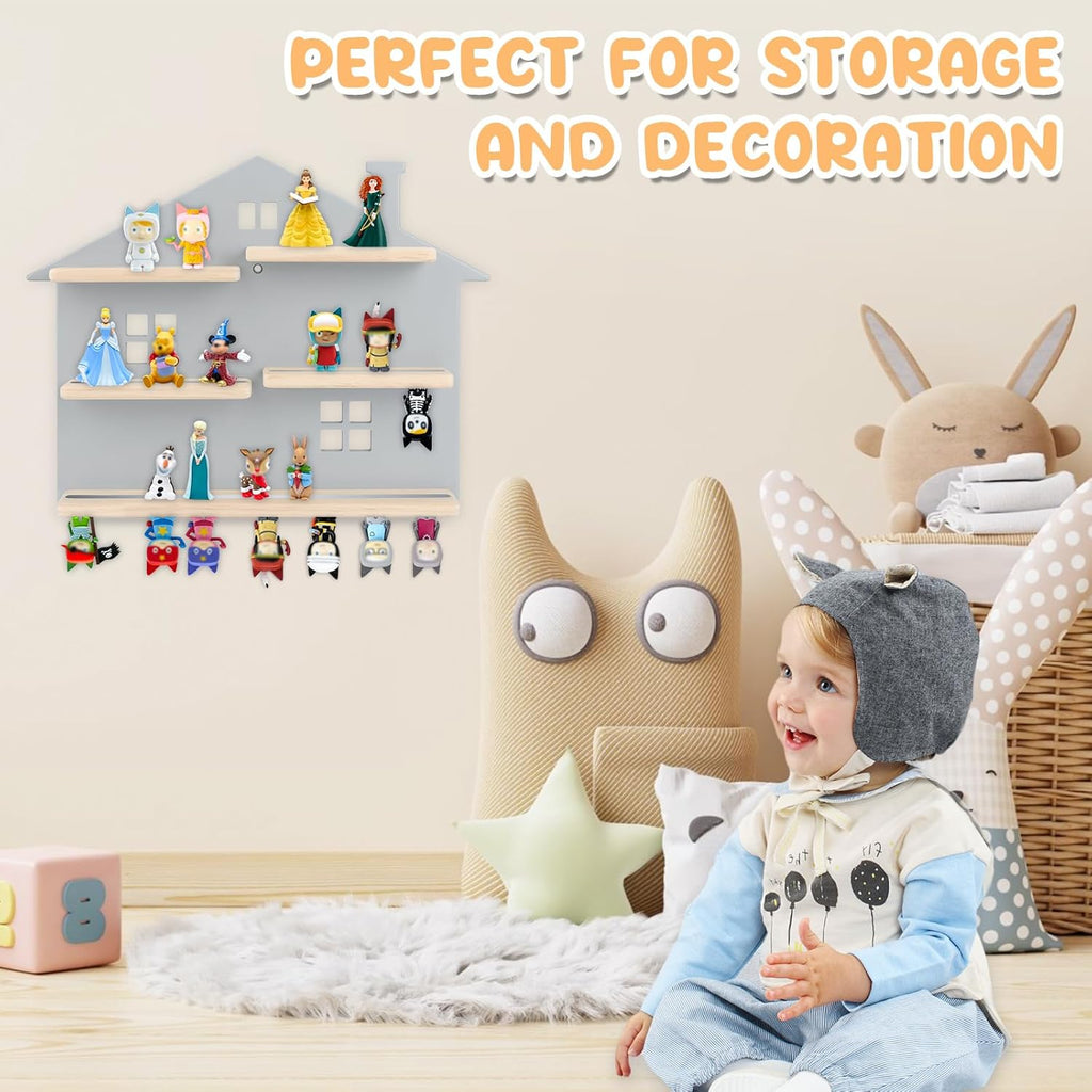 for Tonie Shelf,Tonies Storage for Creative Tonies Magnetic Wall Shelf (Home) for Tonie Figures,12-40 Characters,Wooden Hanging Shelf for Kids