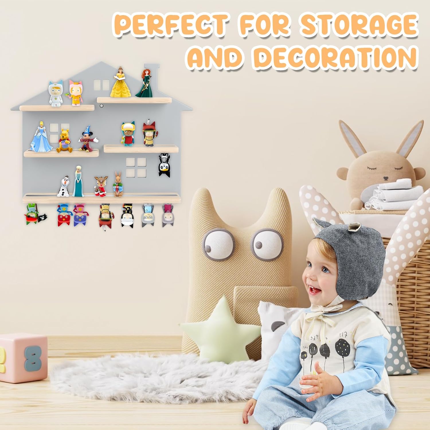 for Tonie Shelf,Tonies Storage for Creative Tonies Magnetic Wall Shelf (Home) for Tonie Figures,12-40 Characters,Wooden Hanging Shelf for Kids