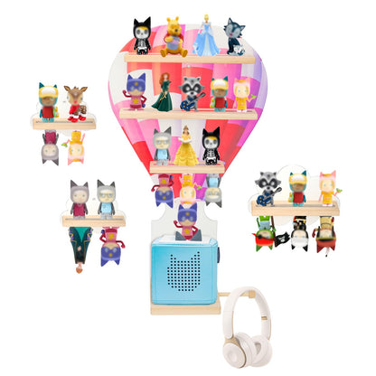 Präsentationsregal-Set mit 4 Regalen, kompatibel mit Tonies – Ballon & Wolken, Wandmontage