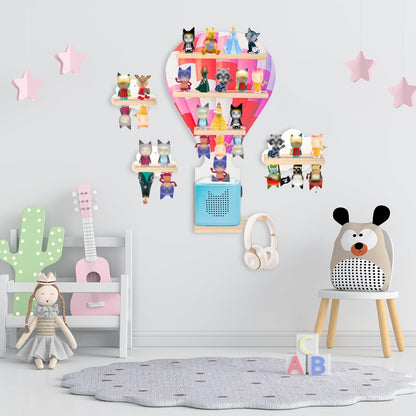 Präsentationsregal-Set mit 4 Regalen, kompatibel mit Tonies – Ballon & Wolken, Wandmontage