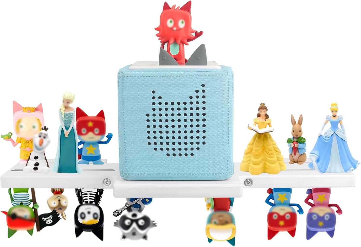 for Tonie Shelf,Tonies Storage for Toniebox 2/1,Tonies Magnetic Wall Shelf for Tonie Figures Characters,Wooden Hanging Shelf for Kids (Grey)