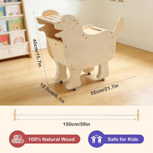 Kompatibel mit Tonies Holz-Rollhund Aufbewahrungsregal – Nachziehtier, Fasst über 50 Figuren + Zubehör