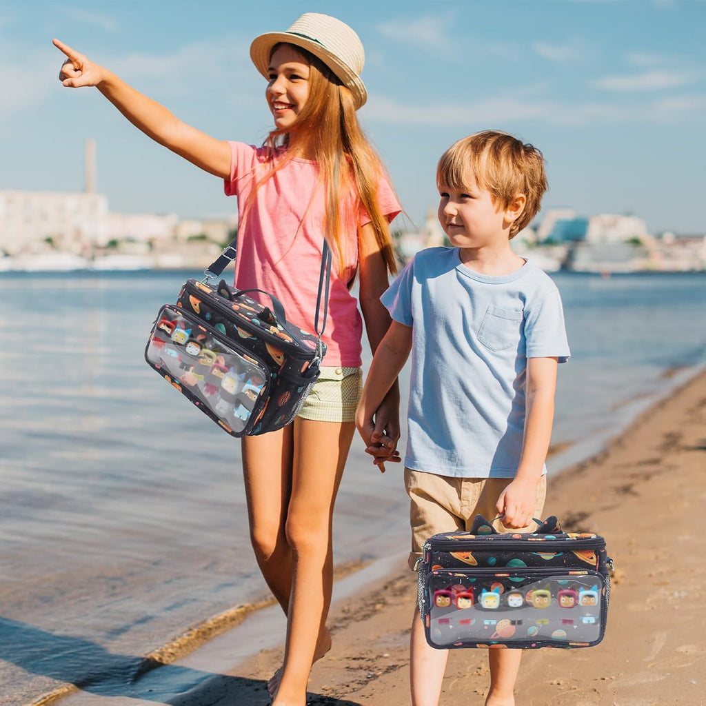 for Tonies Carrying Case, Toniebox Case for Tonies Figures,Tonie Characters, Tonies Storage and Organizer with Shoulder Strap,Tonies Box Starter Set,Tonies Headphones,Charging Station Bag (Black)