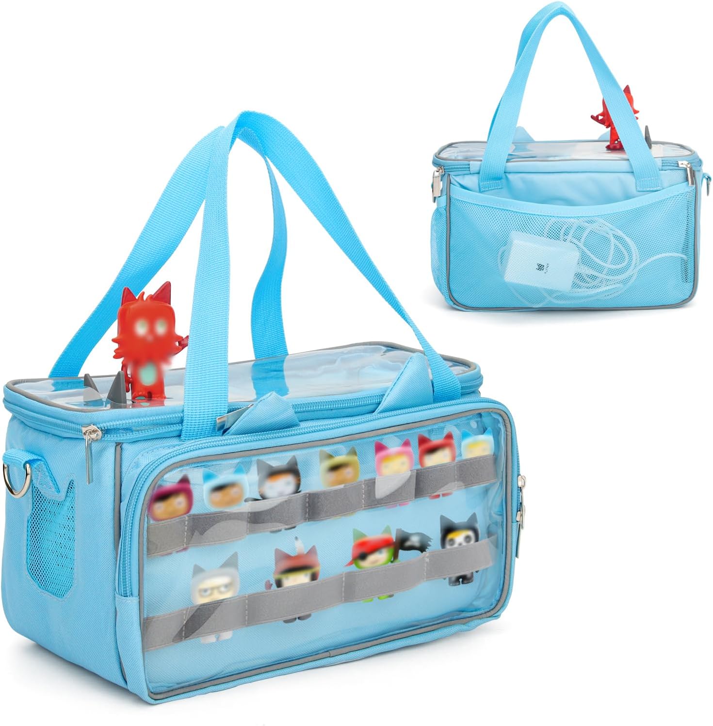 Carrying Case for Toniebox, Tonie Characters Figures, Toniebox Starter Set Headphones Charging Station Bag (Blue)