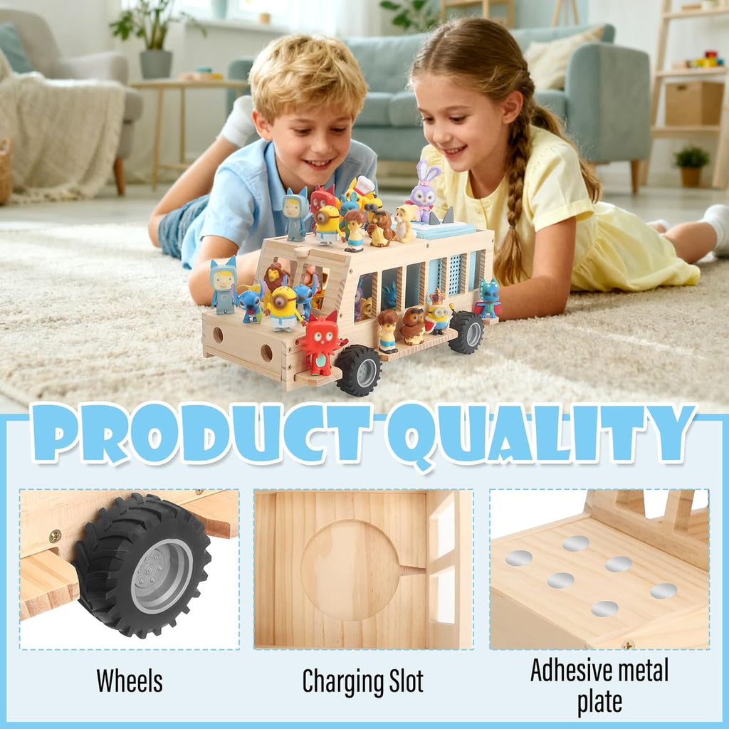 Shelf for Tonie Figures Characters Storage with 35Pcs Adhesive Metal Plate for Toniebox 2 and Tonie Box 1