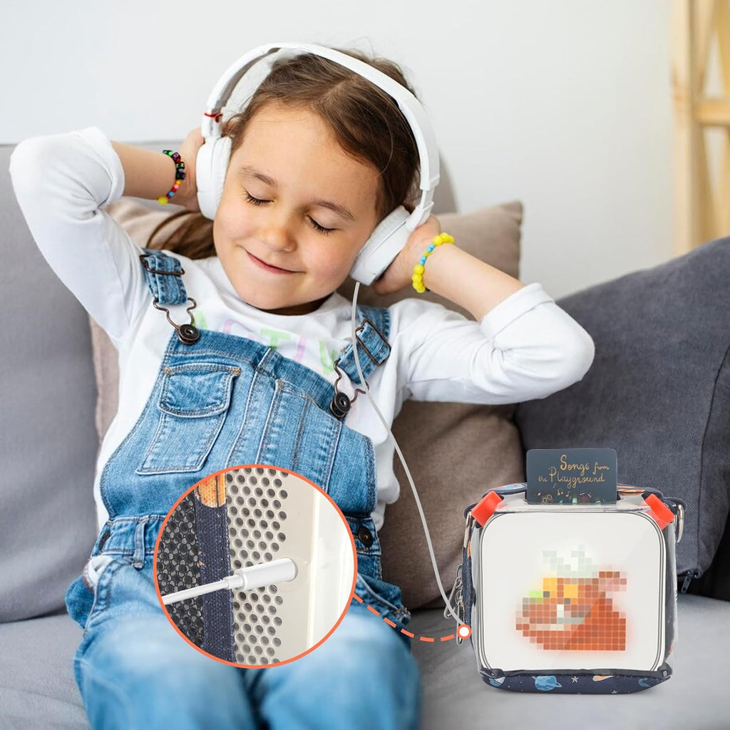 Taladad Carrying Case Compatible with Yoto Card Holder ,Storage Bag Case for Yoto Player 2nd/3rd Kids Speaker Audio Plays Audiobook Cards Radio and Card Case Hold (Blue)