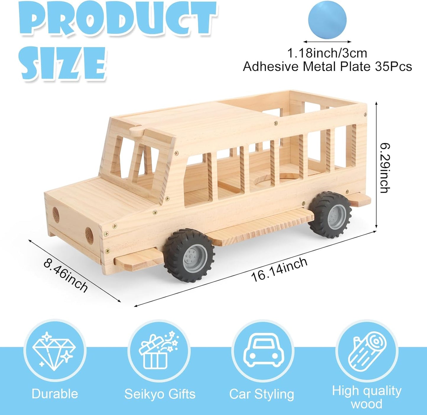 Regal kompatibel mit Tonies mit selbstklebenden Metallplättchen – fasst 35 Figuren