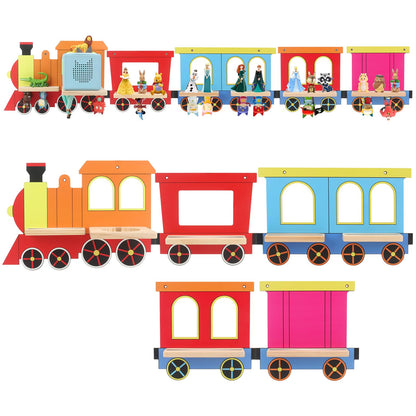 Kompatibel mit Toniebox Holz-Regal – Bunt, Wandmontage, fasst 30–40 Figuren