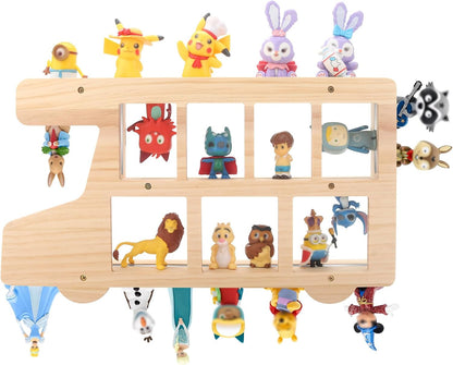 Compatible with Tonies Wooden Bus Shelf – Wall Mounted, Holds 15–25 Figures