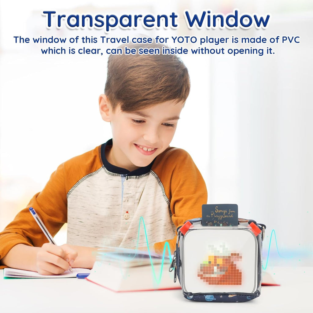 Taladad Carrying Case Compatible with Yoto Card Holder ,Storage Bag Case for Yoto Player 2nd/3rd Kids Speaker Audio Plays Audiobook Cards Radio and Card Case Hold (Blue)