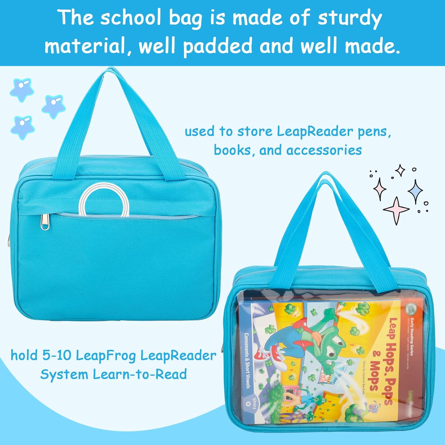 Carrying Case for Leapfrog LeapReader Reading and Writing System Leapfrog LeapReader,Portable Storage Bag with Handle(Blue)