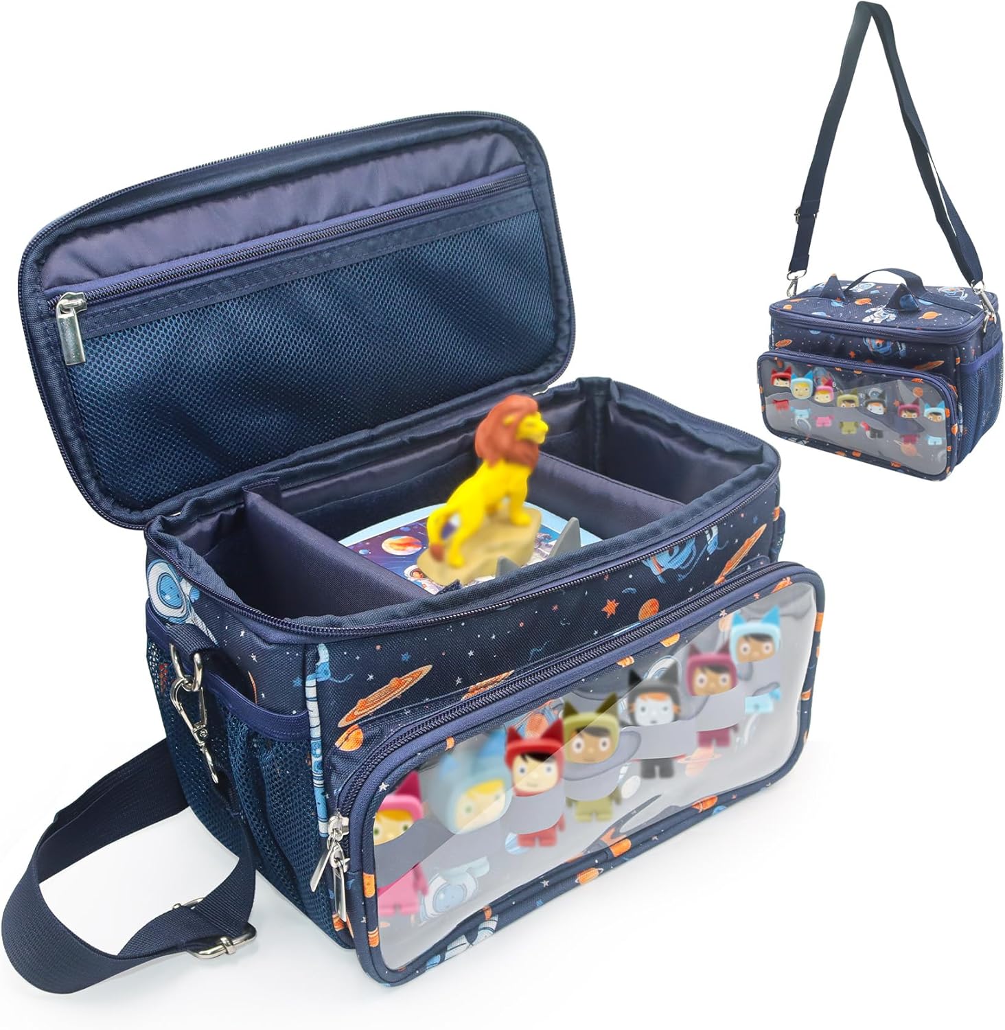 for Tonies Carrying Case, Toniebox Case for Tonies Figures,Tonie Characters, Tonies Storage and Organizer with Shoulder Strap,Tonies Box Starter Set,Tonies Headphones,Charging Station Bag (Black)