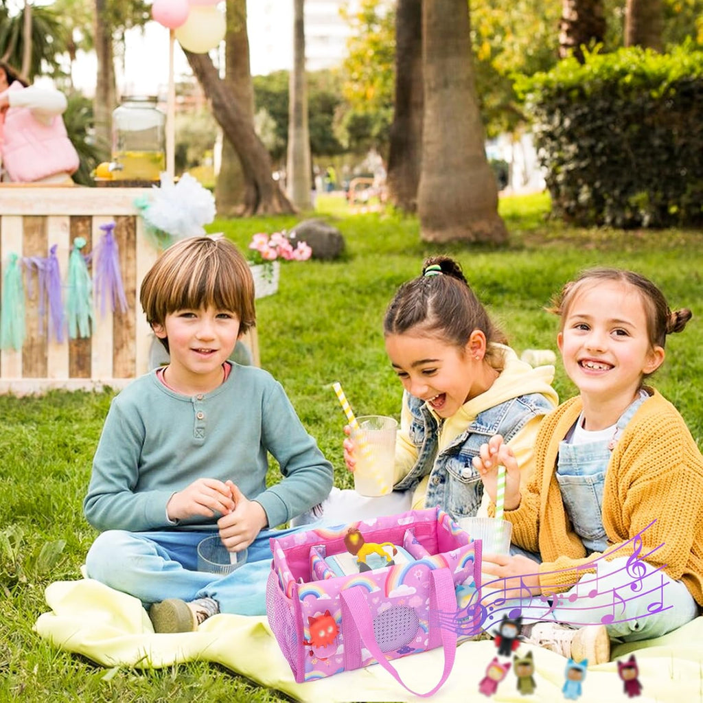 for Tonies Carrying Case, Toniebox 2/1,Carrying Bag for Toniebox, Tonie Figures Characters, Headphones and Charging Station, Travel Storage Bag with Handle (Rainbow)